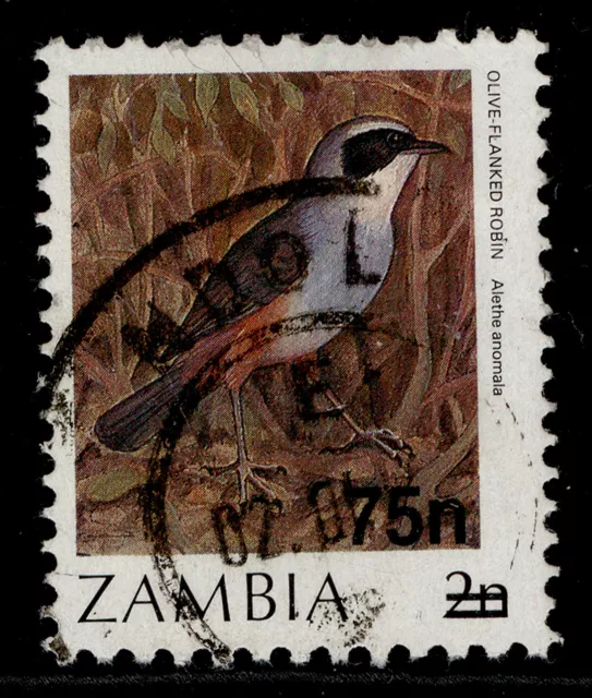 ZAMBIA QEII SG492, 1988 75n on 2n, FINE USED.