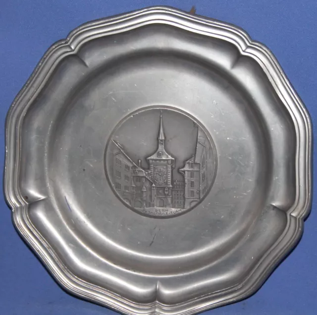 Hand Made Sigg Switzerland Pewter Wall Decor Plate