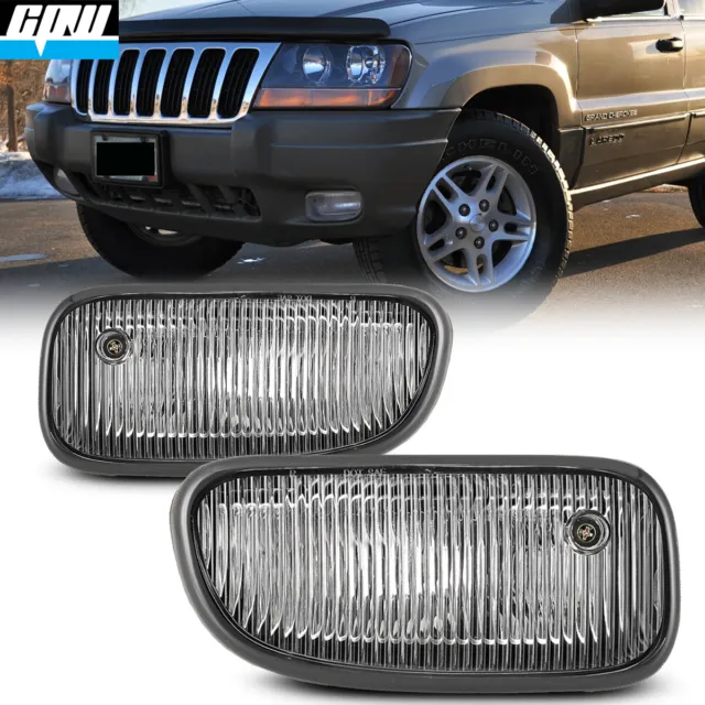 For 1999-2003 Jeep Grand Cherokee Fog Lights Front Bumper Driving Lamps Pair
