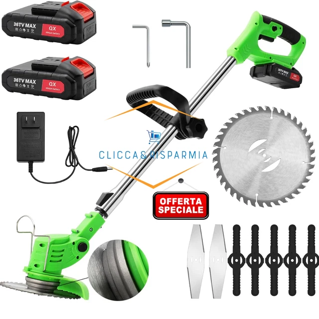 Decespugliatore A Batteria 21V - Tagliabordi Elettrico Con 2 Batterie 4.0Ah E Lame Metallo - Foto 3