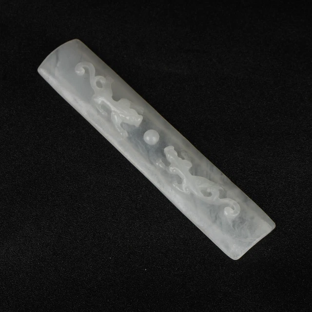 Chinese Exquisite Handmade beast Carving Hetian Jade Statue