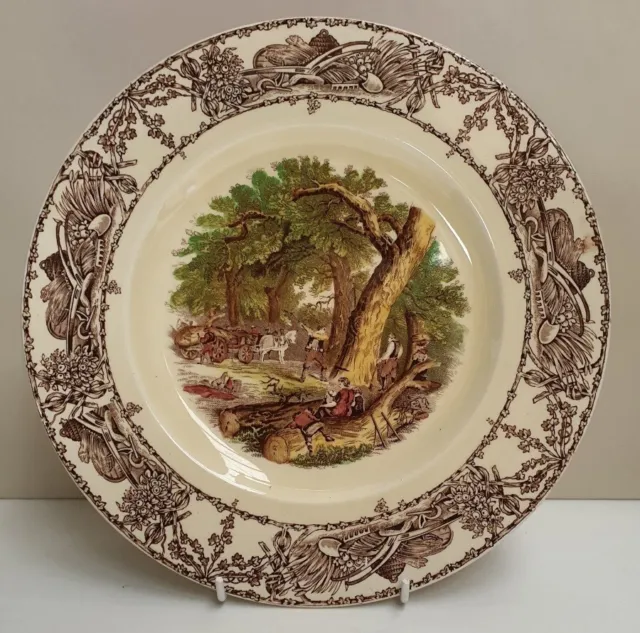 Vintage A J Wilkinson Royal Staffordshire Rural Scenes Dinner Plate 1947-64 27cm