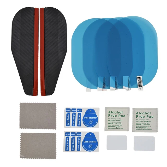 6pc Auto Posteriore Carbonio Vista Specchio Pioggia Cover Protettivo Film