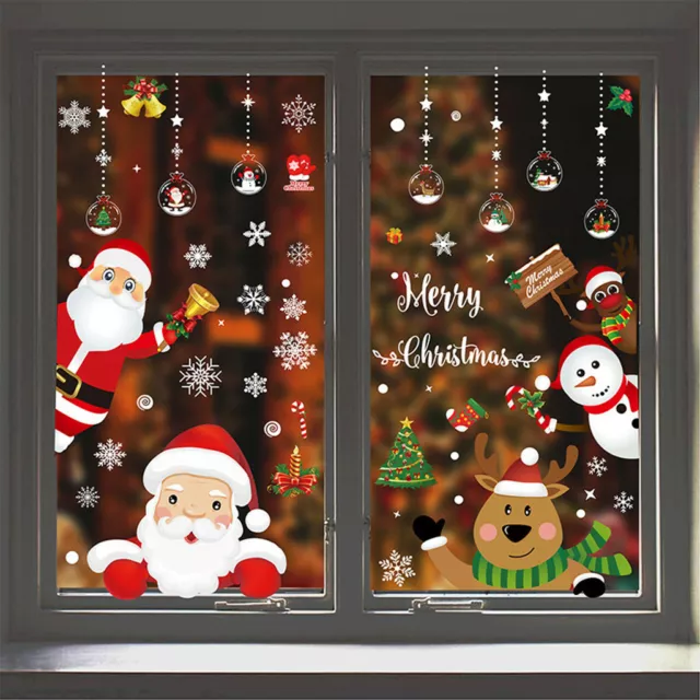 Christmas Xmas Santa Removable Window Stickers Art Decals Wall Home Shop Decor