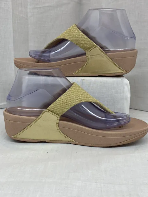 Woman Fitflop Lulu Shimmerlux Toe-post Sandals Size 8