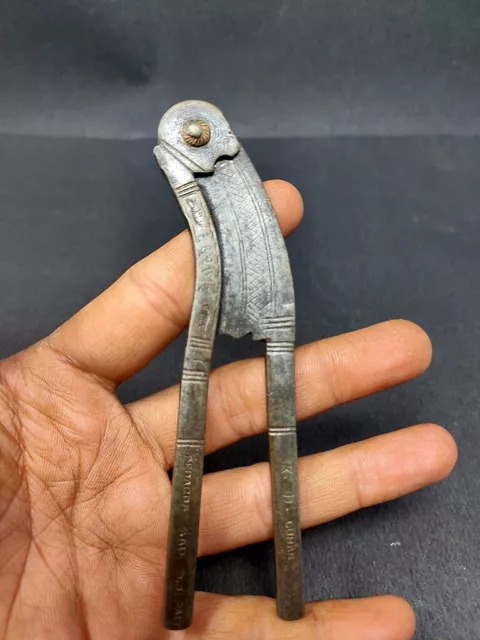 Ancient Iron Hand Engraved Mughal Design Islamic Betel Nut Cutter Sarota Old