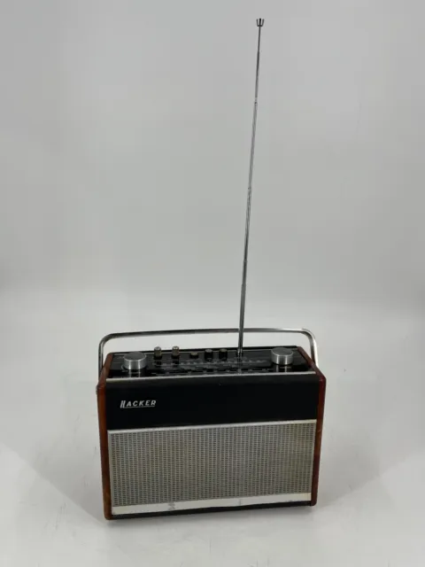 Radio Hacker Hunter RP38A De Colección Años 70 - Estuche de Madera Clásico en Funcionamiento