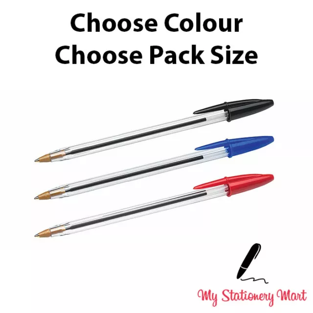 Ball Pens Ball Point Pen MEDIUM Biros BLACK BLUE RED Ballpoint CHEAP!