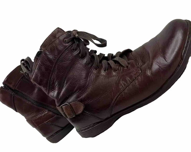 STEVE MADDEN BOOTS Mens 11 Lace zip Fleece Lined Buckle 23 16 steve-madden-boots-mens-11-lace-zip-fleece-lined-buckle-23-16