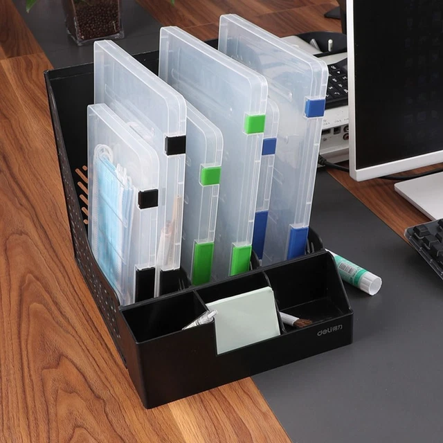 TRANSPARENT FILE BOX File Organizer Storage Folder Stationery Storage ...