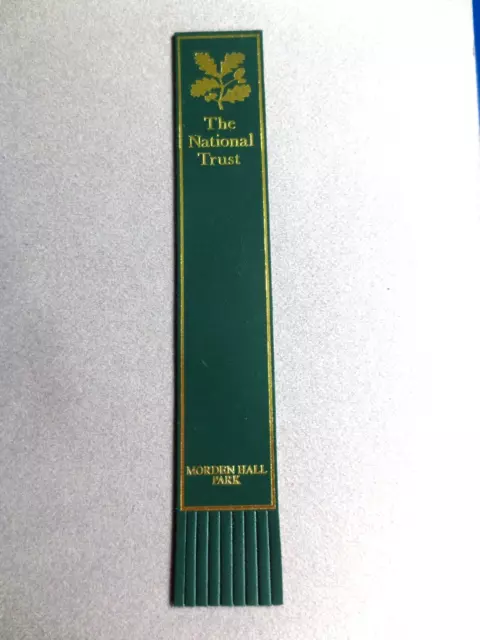 Leather BOOKMARK Morden Hall Park London The National Trust Green Unused