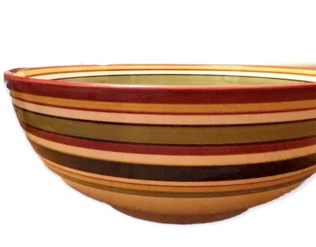 Tabletops Lifestyles Lasamba Hand Painted Large Serving Bowl/Salad Bowl Set Of 2