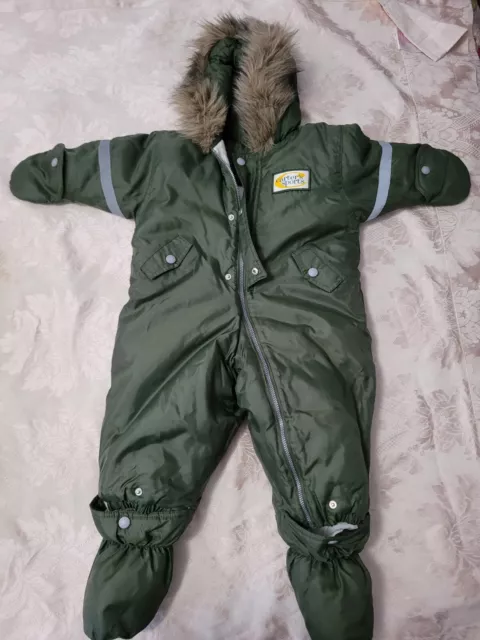 Carters SPORTS Baby 18 Months GREEN CAMO Warm Full Body Jumpsuit Winter Snowsuit