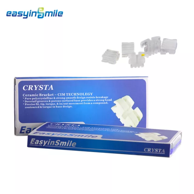 10Box Easyinsmile Dental MINI brace Orthodontic MBT Ceramic Bracket 022 345Hook 3