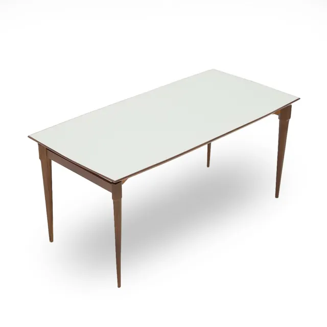 Tavolo rettangolare in legno con piano in vetro, anni ’60, dining table