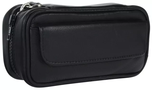 Pfeifentasche Pipe bag Leder für 2 Pfeifen