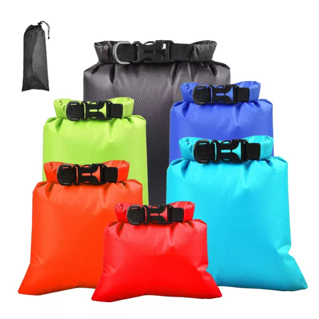 6pcs Lightweight Dry Bag Portable Space Saving Durable Hiking Water Resistance