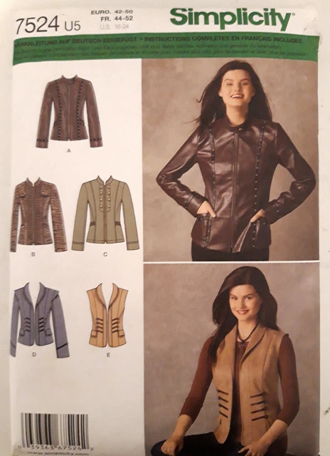 Patron De Couture Simplicit 1499 Pour Gilet Et Bandeau - Taille Femme 34 à 42