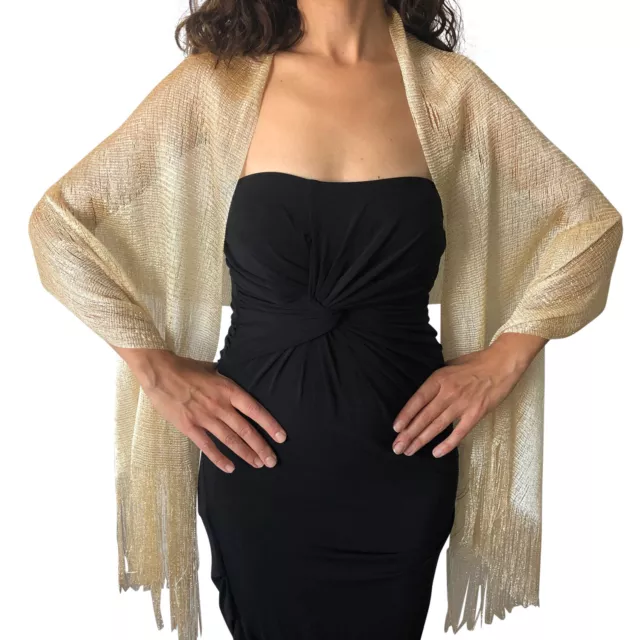 Central Chic Shimmer Sparkly Shawl Stole Scarf Wrap For Weddings Proms Parties