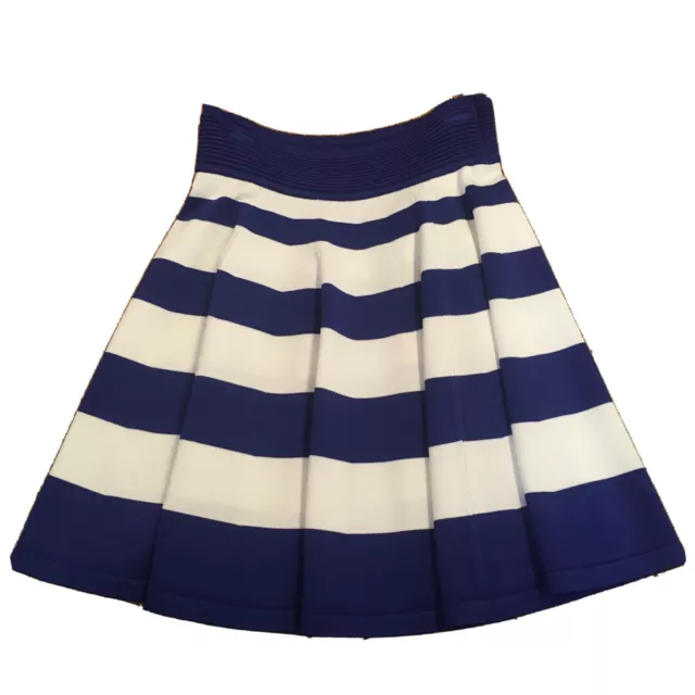 MILLY MINIS Girls Blue and White Striped Circle Skirt