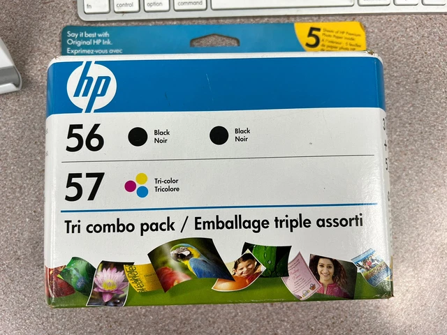 HP 56 Black+57 Tri-color Original Ink Cartridges CD944FN#140 New Expired 12/2010