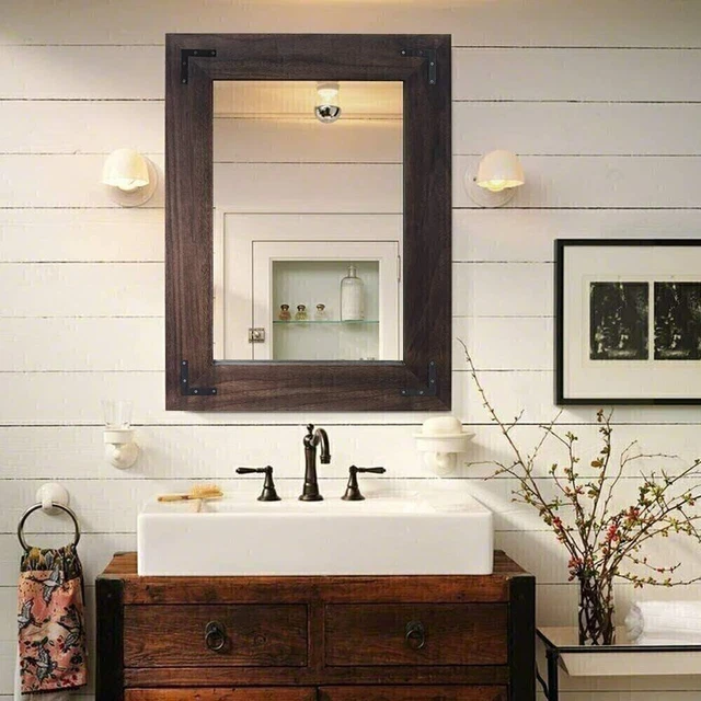 BATHROOM VANITY MIRROR Large Rustic Farmhouse Cabin Country Cottage