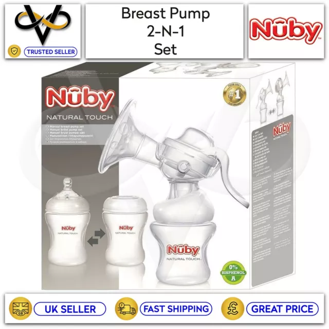 Nuby Softflex 2-N-1 Manual Breast Pump Set Women's Natural Touch