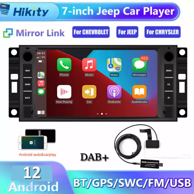 DAB+7'' Android 12 Radio GPS Autoradio für JEEP Grand Cherokee CHRYSLER Dodge