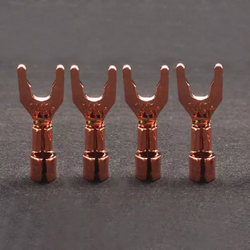 8PCS/Set CMC Pure Copper Speaker Y Spades red copper Plug /CMC6005-S-CU (R) New