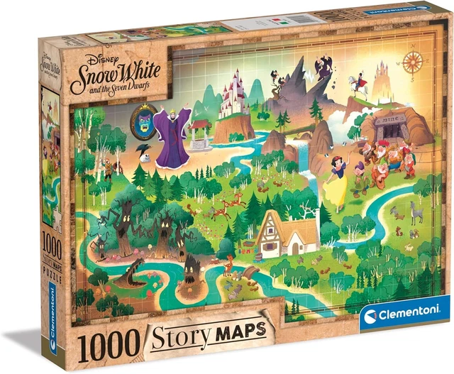 CLEMENTONI 39815 DISNEY Princess Jigsaw Snow White Story Maps 1000 ...