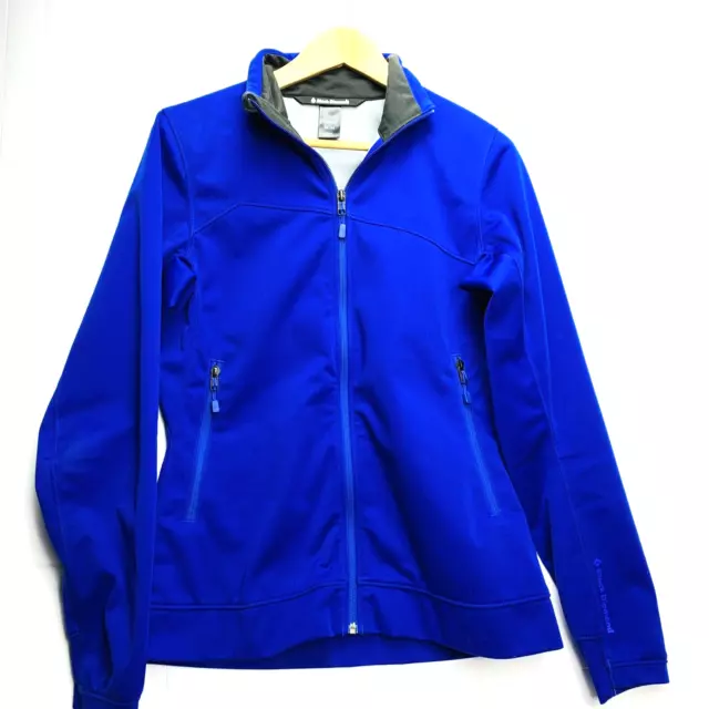 Black Diamond Jacket Womens Medium Full Zip Softshell Polartec Blue Snowboard