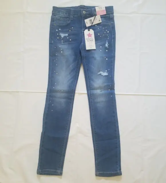 Imperial Star Big Girls' Aina Rhinestone Stretch Skinny Jeans, Size 10