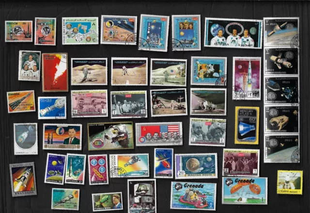 47 All Different Apollo Space Program On  Stamps