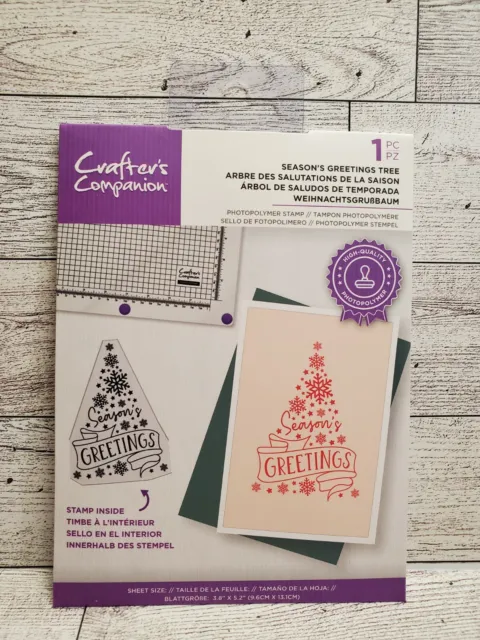 Crafters Companion Seasons Greeting Christmas Tree Photopolymer Stamp New