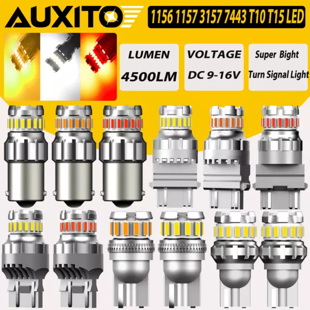 AUXITO 1157 3157 7443 LED Turn Signal Light Bulbs CANBUS Anti Hyper Flash Amber