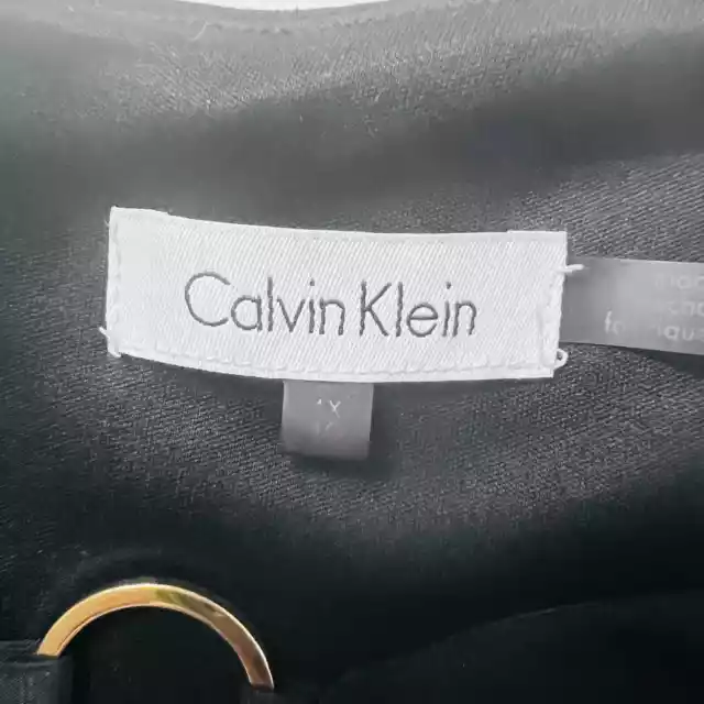 Calvin Klein Ring Detail Sleeveless Black Maxi Dress Size 1X 3