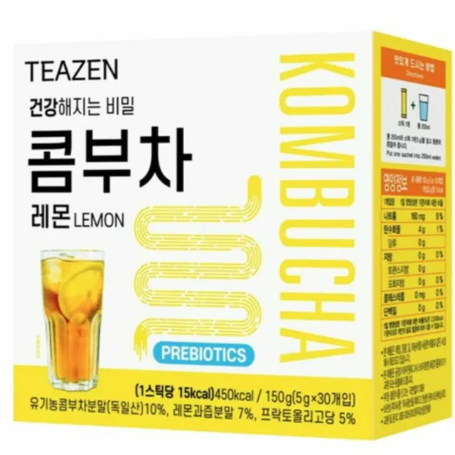 Teazen Kombucha Lemon 5g x 30ea Prebiotics BTS JUNGKOOK Tea K-Food