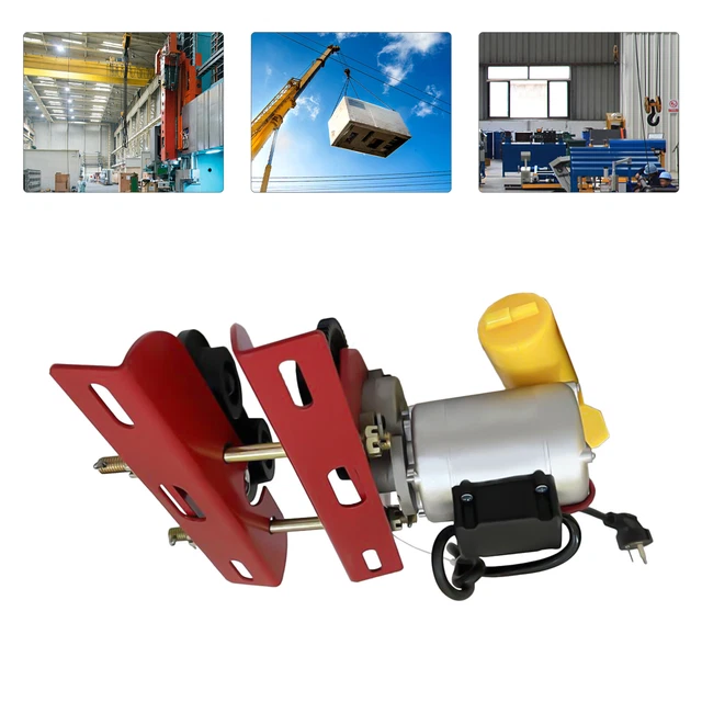 0.5TON ELECTRIC HOIST Trolley Winch Overhead Lift Crane W/ IBeam Links