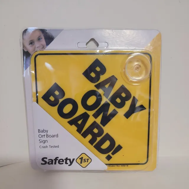 ¡Primer bebé de seguridad a bordo! Letrero amarillo de ventosa - NHTSA - probado en choque