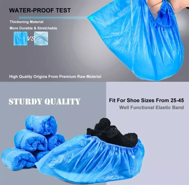 100-500 Packs Shoe Covers Disposable Non Slip Premium Waterproof for Home Hotel 3