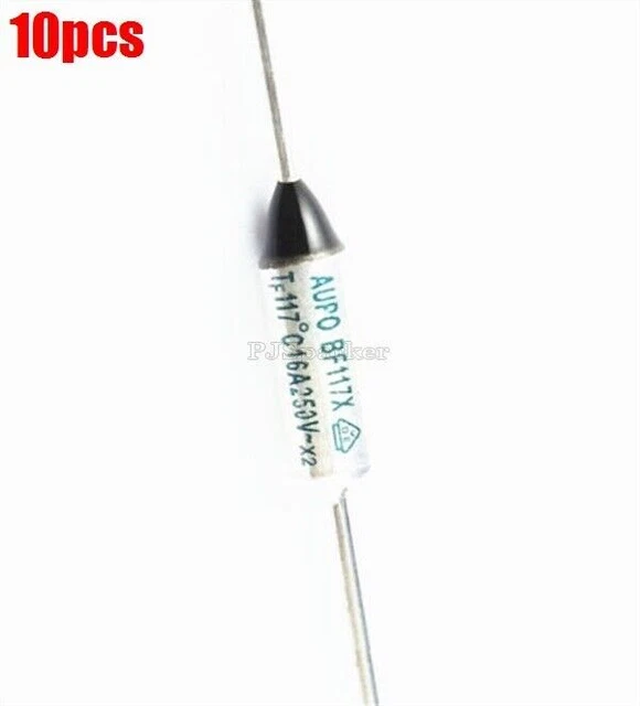 10pcs Aupo Thermal Fuse Tf Cutoff 117°C 250V 16A BF117X Ic New pg #A6-9