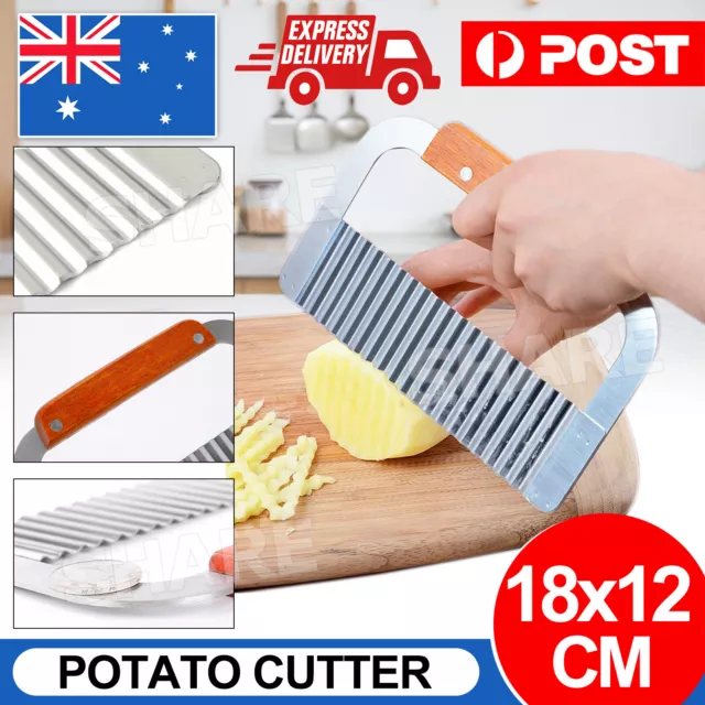 Crinkle Wavy Cutter Stainless Steel Vegetable Potato Chip French Fry Slicer Tool