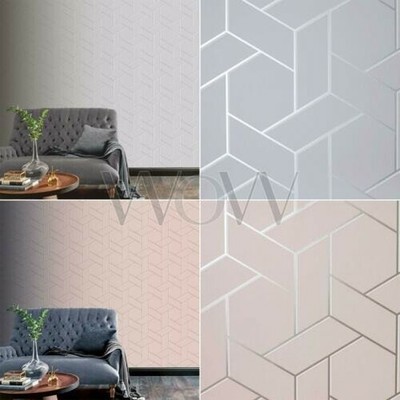 Arthouse Arthouse Parquet Geometrico Parallelograms Esagoni Morbido Metallico Parati 