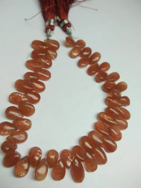 20 beads NATURAL AAA SUNSTONE SMOOTH PEAR BRIOLETTE 6X9 MM STRANDS
