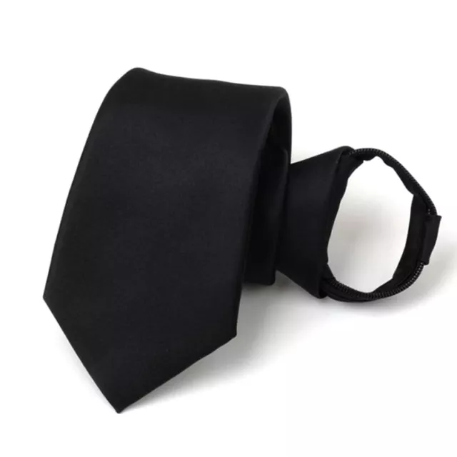 Black Clip On Men Tie Security Ties For Men Women Unisex Tie Clothing Necktie