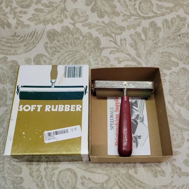 Printmasters No. 4126 Speedball Soft Rubber No. 64 Brayer 4 Inch Roller VTG NOS