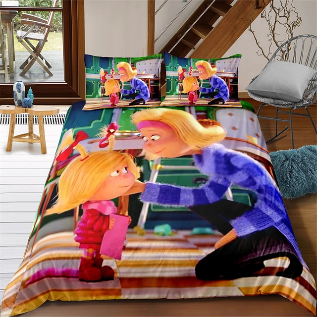 TWIN/FULL/QUEEN/KING SIZE BED The Grinch Duvet/Quilt Cover Set Anime