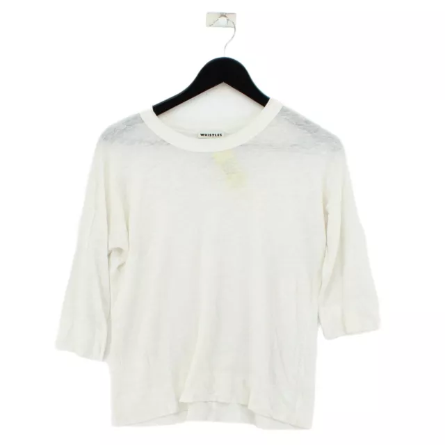 Whistles Women's T-Shirt XS White 100% Other Short Sleeve Round Neck Basic
