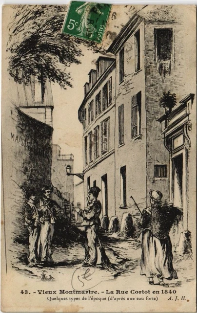 Ancienne Carte Postale Paris XVIII - Vieux Montmartre, Escalier Dans Le Maquis (vers 1900)