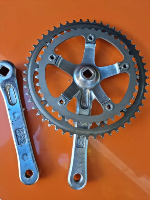 Pedalier Tracer Velo Course Vintage Road Racing Bicycle Crankset Old Bike 2